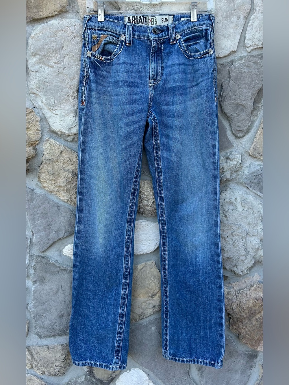 Ariat B5 Slim Jeans Boys Size 16 Western Cowboy Rodeo Adjustable Waist
